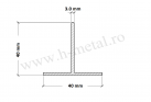 Profil T aluminiu 40x40x3.0 mm 1